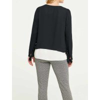 Two-in-one blouse with ornamental chain, black-white