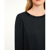 Two-in-one blouse with ornamental chain, black-white