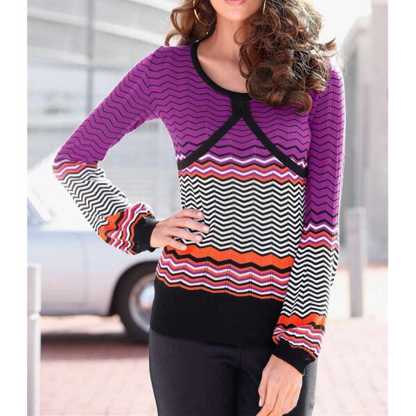 Pullover, lila-bunt