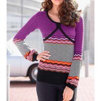 Pullover, lila-bunt