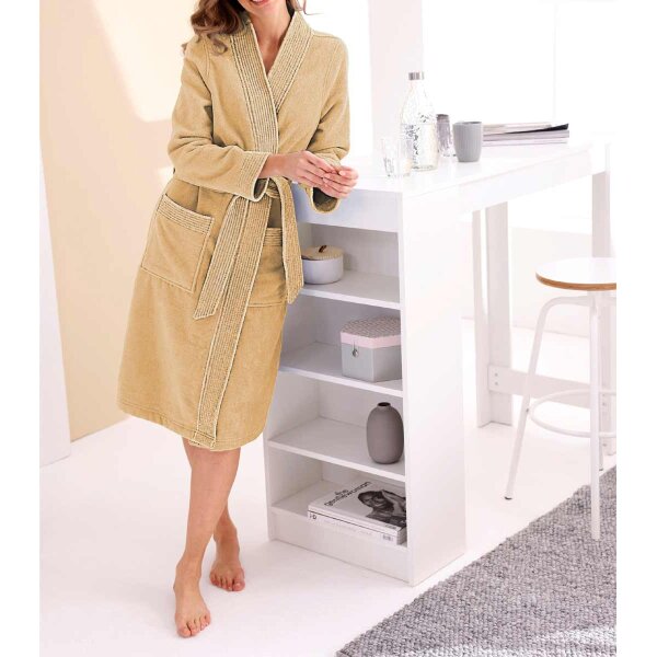 Damen-Bademantel in Velours-Qualität, camel