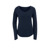 Sweater with silk and lace, navy