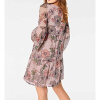 Designer-Chiffonkleid, rosé-bunt