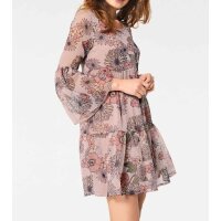 Designer-Chiffonkleid, rosé-bunt