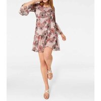 Designer-Chiffonkleid, rosé-bunt