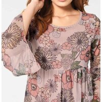 Designer-Chiffonkleid, rosé-bunt