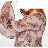 Designer-Chiffonkleid, rosé-bunt