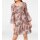 Designer-Chiffonkleid, rosé-bunt