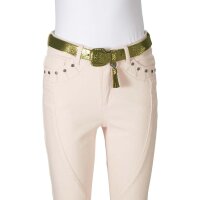 Leather belt, gold-colored