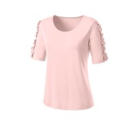 Jerseyshirt m. Rüschen, rosé