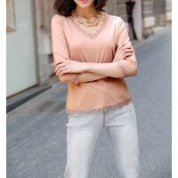 Shirt m. Spitze, nude