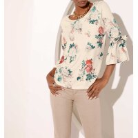 Druckshirt, creme-bunt