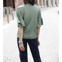 Volant shirt, green metallic