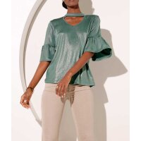 Volant shirt, green metallic