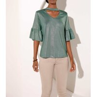 Volant shirt, green metallic
