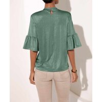Volant shirt, green metallic