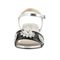 Sandal with strass, black-silver coloured