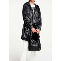 Designer-Knautschlack-Parka, schwarz