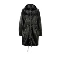 Parka ze skóry crumple, czarna