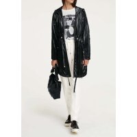 Designer-Knautschlack-Parka, schwarz