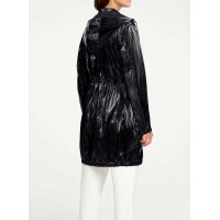 Designer-Knautschlack-Parka, schwarz