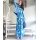 Marken-Druckkleid m.Bindeband, blau-türkis
