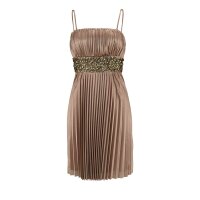 Cocktailkleid m. Steinen, beige