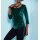 Cropped sleeve velvet shirt, petrol