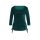 Cropped sleeve velvet shirt, petrol