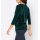 Cropped sleeve velvet shirt, petrol