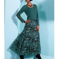 Pullover m.Spitzeneinsatz u.Ziersteinchen, petrol