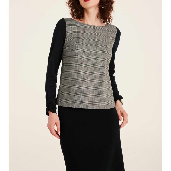 Designer-Shirt, schwarz-offwhite