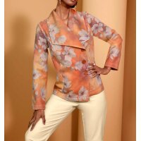 Veloursleder-Imitat-Druckblazer, rotbraun-sand