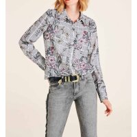 Druckbluse, bunt