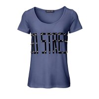 Designer-Shirt m. Perlen, jeansblau