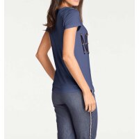 Shirt with beads, denim blue