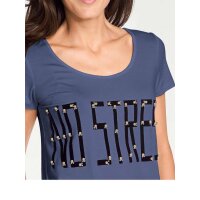Shirt with beads, denim blue