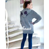 Marken-Sweatjacke, grau-melange