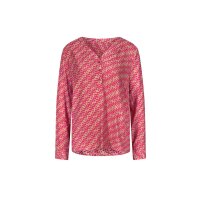 Bluse m.Krempelärmeln, camel-pink-bedruckt