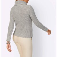 Turtleneck sweater with shiny yarn, light grey