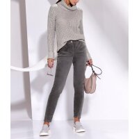 Turtleneck sweater with shiny yarn, light grey