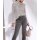 Turtleneck sweater with shiny yarn, light grey