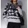 Jacquardmuster-Pullover, weiß-schwarz