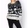 Jacquardmuster-Pullover, weiß-schwarz
