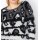 Jacquardmuster-Pullover, weiß-schwarz