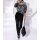 Gabardine jersey trousers, black