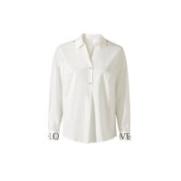 Hemdkragen-Bluse m. Schriftzug "Love", ecru