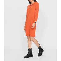 Polo collar knit dress, orange