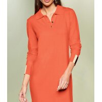 Polo collar knit dress, orange