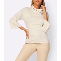 Stehkragenpullover m. Reißverschluss, champagner